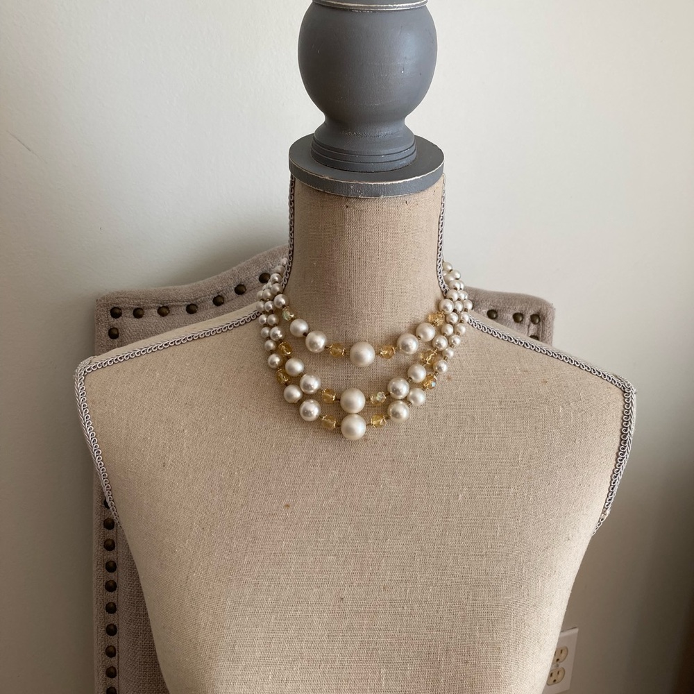 Triple-Strand Japanese Pearl Necklace